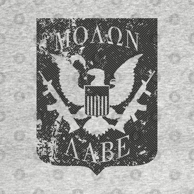 Molon Labe US Great Seal Shield Carbon Print by AStickyObsession